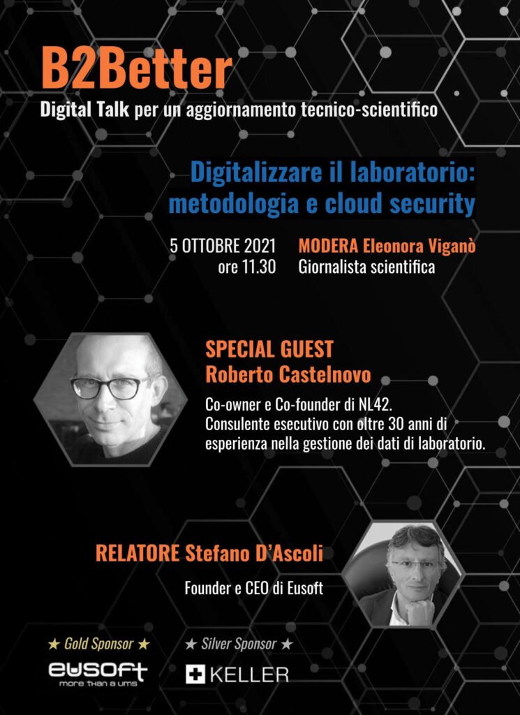 Digital Talk B2Better - Digitalizzare il laboratorio: metodologia e cloud security